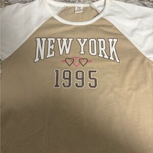 Two Piece New York 1995 Raglan Tee & Skirt Set